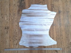 Peau de cuir de chèvre métallisé - argent - Cuirenstock