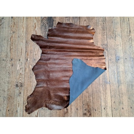 Peau de cuir de chèvre métallisé - bronze - Cuir en stock