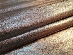 Peau de cuir de chèvre métallisé - bronze - Cuir en stock