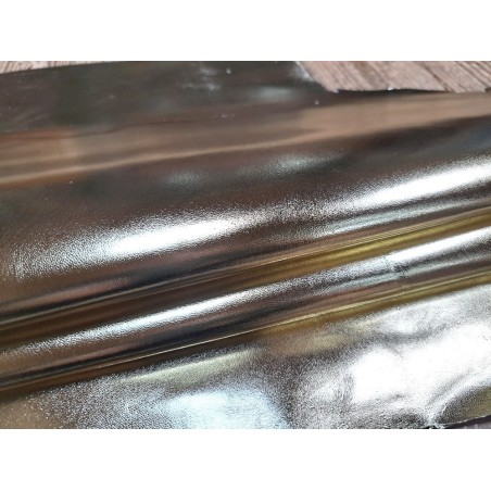 Peau de cuir de chèvre métallisé light gold - Cuir en Stock