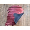 Peau de cuir de chèvre métallisé - bordeaux - Cuir en stock