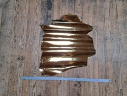 Peau de cuir de chevre métalisé effet miroir - Or - Cuir en Stock