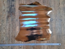 Peau de cuir de chèvre métallisé effet miroir - or blanc - maroquinerie - Cuir en stock