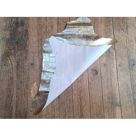 Peau de cuir de chèvre métallisée effet antique - Or