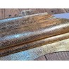 Peau de cuir de chèvre métallisé - or antique- Cuir en stock