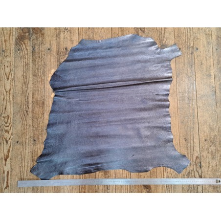 Peau de cuir de chèvre métallisée - gris métal - Cuirenstock