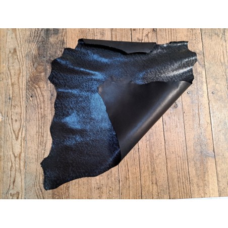 Chèvre motif écaille de poisson - Noir - Cuirenstock