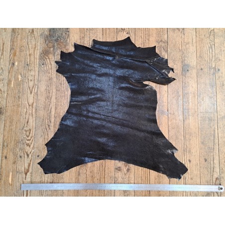 Petite chèvre - grains galuchat - noir - cuir en stock