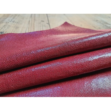 Petite chèvre - grains galuchat - rouge - cuirenstock