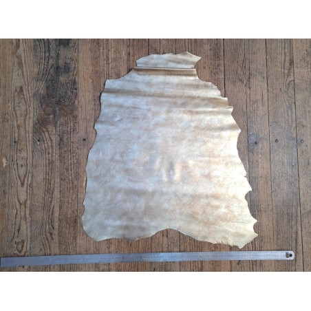 Peau de cuir de chèvre nacrée - or clair - Cuirenstock