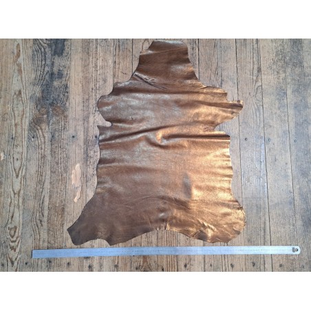Peau de cuir de chèvre métallisé - brun antique - Cuirenstock