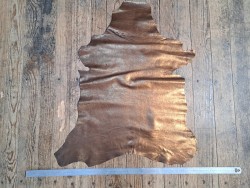 Peau de cuir de chèvre métallisé - brun antique - Cuirenstock