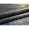 Peau de cuir de chèvre métallisé - serpent - noir/argent - Cuir en stock