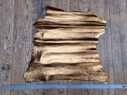 Peau de cuir de chèvre métallisé - metallic gold - Cuir en stock