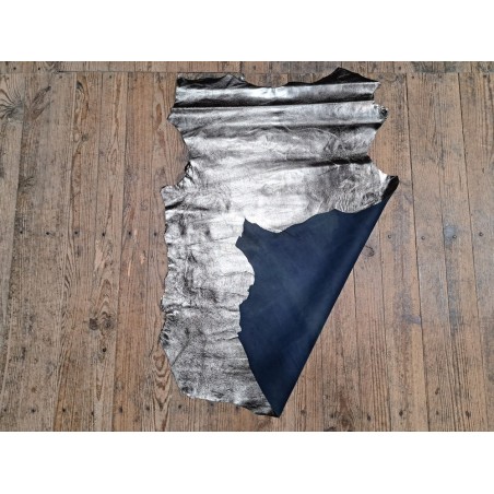 Chèvre métallisée - Gunmetal - maroquinerie - cuirenstock
