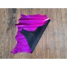 Peau de cuir de chèvre métallisé - fuchsia - cuir en stock