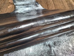 Peau de cuir de chèvre métallisé - aluminium - argent - Cuir en Stock