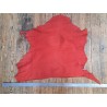 Peau de cuir de chèvre - pépites - rouge mat - Cuir en stock