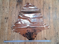 Kangourou - grains galuchat - métallisée - Argenté/Noir - cuir en stock