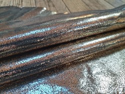 Kangourou - grains galuchat - métallisée - Argenté/Noir - cuirenstock