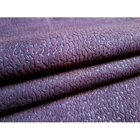 Peau d'agneau velours - félin - bordeaux - Cuir en stock