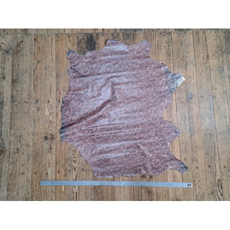 Peau d'agneau nuancé léopard - rose - Cuir en stock