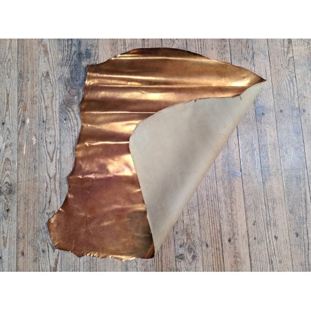 Mouton vernis - bronze orangé nuancé - cuirenstock