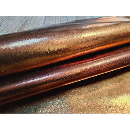 Mouton vernis - bronze orangé nuancé - cuiresntock