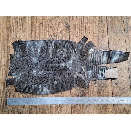 Lot de 2 peaux de cuir de lézard - A - Anthracite/Naturelle