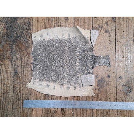 Lot de 2 peaux de cuir de lézard - C - Naturelle/Chocolat