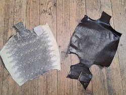 Lot de 2 peaux de cuir de lézard - C - Naturelle/Chocolat