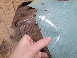 Lot de 2 peaux de cuir de lézard - D - Bleue/Taupe