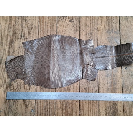 Lot de 2 peaux de cuir de lézard - D - Bleue/Taupe