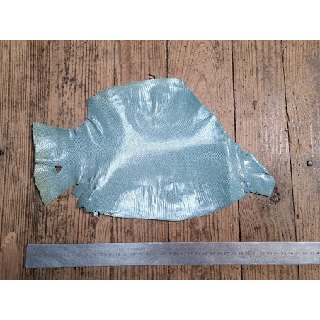 Lot de 2 peaux de cuir de lézard - D - Bleue/Taupe