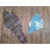 Lot de 2 peaux de cuir de lézard - D - Bleue/Taupe