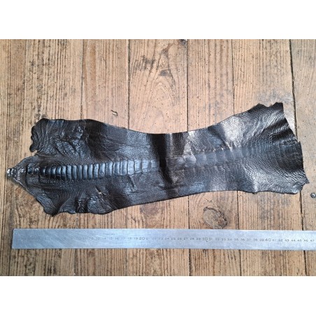 Lot de 2 pattes d'autruche - E - Chocolat/Noir mat - Cuir en Stock