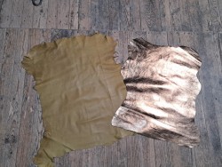 Lot de 2 peaux de cuir d'agneau et de chèvre - Bonnes affaires