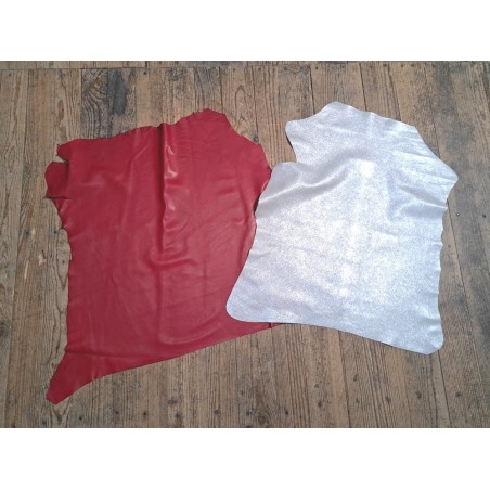 Lot de 2 peaux uniques - Cuir d'agneau et de chèvre -E- Cuirenstock