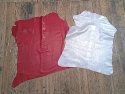 Lot de 2 peaux uniques - Cuir d'agneau et de chèvre -E- Cuirenstock