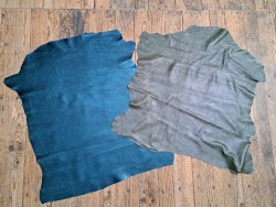 Lot de 2 peaux uniques - Cuir de chèvre et d'agneau - H