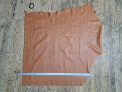 Demi-peau de cuir de vache grainée - Brun automnal - A - Cuir en Stock