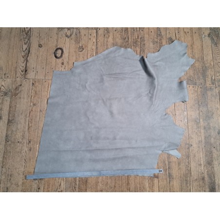 Demi-peau de cuir de vache grainée - Gris béton - maroquinerie - cuir en stock