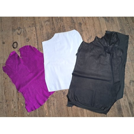 Lot de 3 peaux de cuir stretch - Cuir en Stock