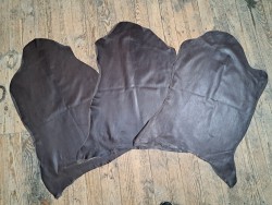 Lot de 3 peaux de cuir stretch identiques - Chocolat