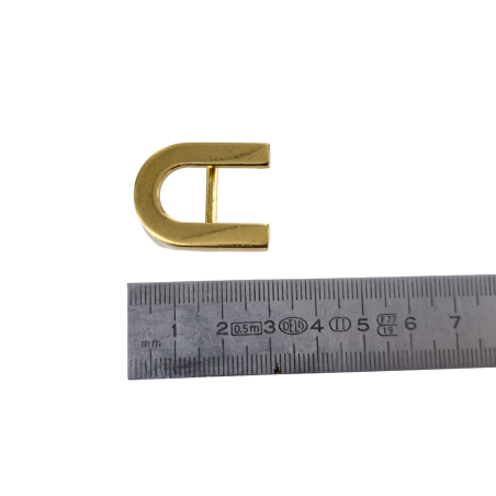 boucle à crochet - bouton de col - laiton - 15mm -Cuirenstock