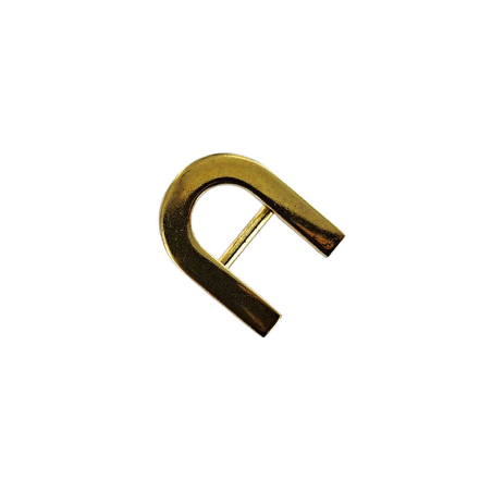 boucle à crochet - bouton de col - laiton - 15mm -cuir en stock