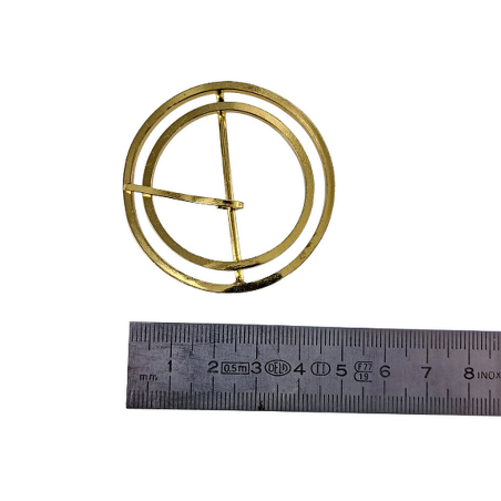 Boucle de ceinture ronde - Laiton - 35 mm - cuirenstock