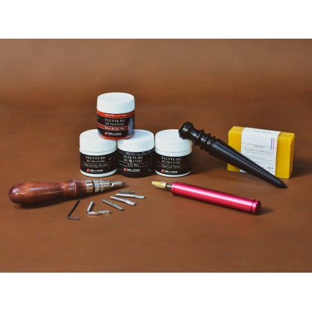 PACK idée cadeau - FINITIONS - travail et finitions des tranches du cuir - Cuir en stock