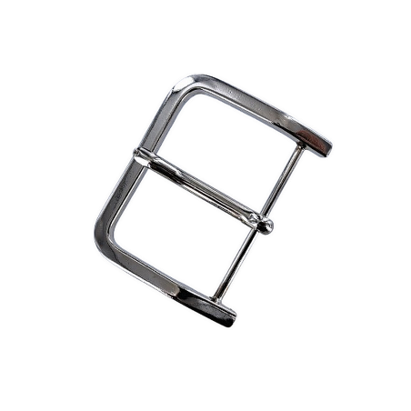 Boucle de ceinture rectangulaire - nickelé - 50 mm - cuir en stock