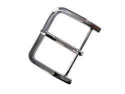 Boucle de ceinture rectangulaire - nickelé - 50 mm - cuir en stock